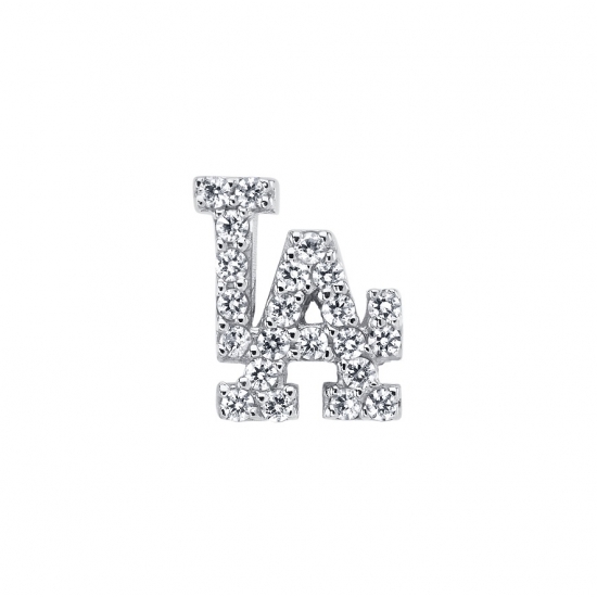 Threaded End with Micro Pave LA Symbol - 7.5mm - 22x 1mm Gems