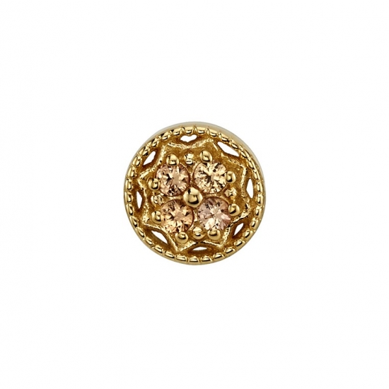 Threaded End with Java - 6.5mm - 4x 1.5mm Prongs with Negative Space and Beaded Edges