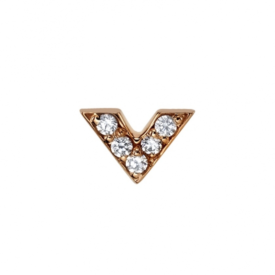 Pin with Micro Pave V - 5mm - 5x 1mm Gems