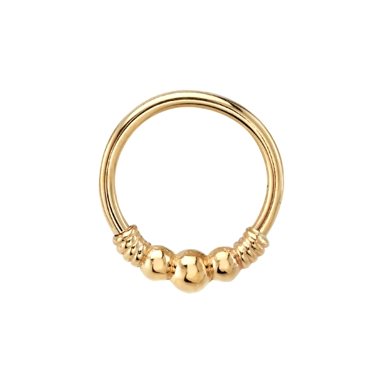 5 Bead Myla - Seam Ring with 5 Tiny Beads & Faux Wire Wrap