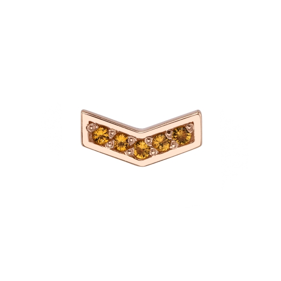 Pin with Micro Pave Chevron - 6x3mm - 5x 1mm Gems