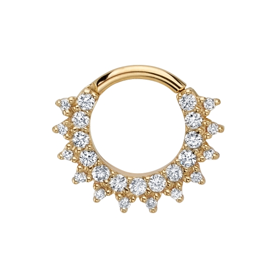 Gem Kolo - Hinge Ring with Row of 1.5mm Prongs on Ring and 1mm Accent Prongs Below - 16GA Hinge