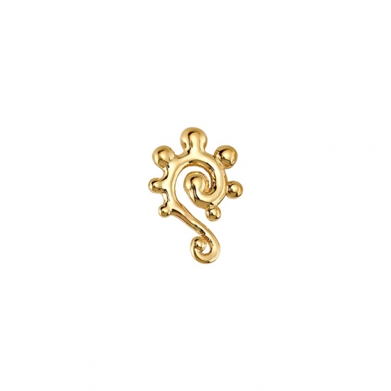 Pin with Dots & Swirls - 6.5mm - 1mm FLUSH SET Gem - COIL TO THE RIGHT