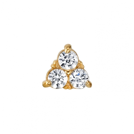 Pin with Beaded Tri Prong Cluster - 1.5mm Gems