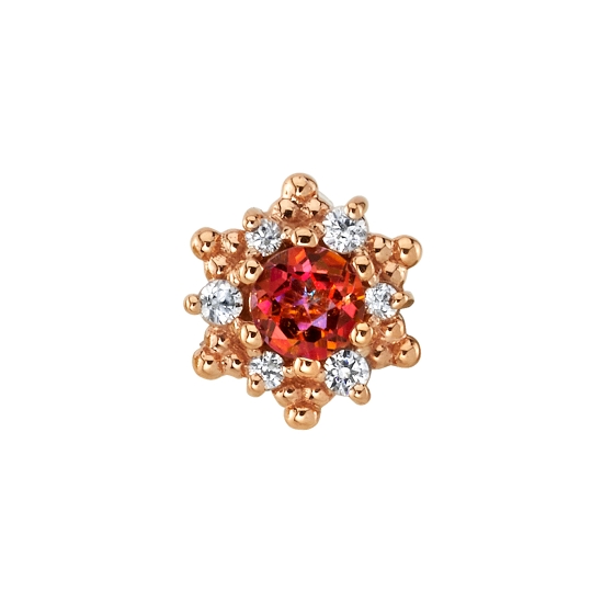 Threaded End with Hannah - 7mm - Beaded Cluster with 3x 1mm and 3x 1.25mm Prongs Surrounding 3mm Prong Center