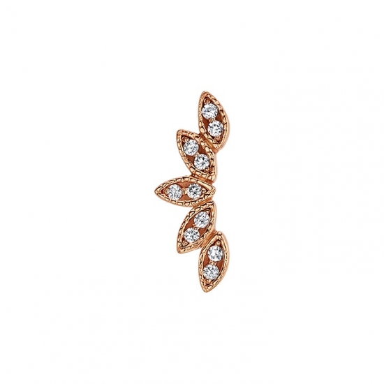 Threaded End - Serenity - 13x4mm - 5 Marquise Shapes with 10x 1mm Prongs - MILLGRAIN EDGES