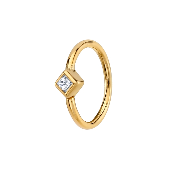 Ring with Fixed 2mm Open Back Princess Bezel - BEZEL FIXED ON AXIS
