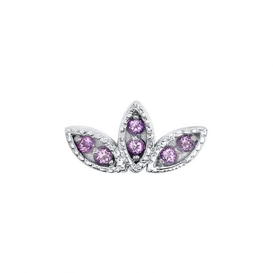 Threaded End - Firefly - 8x4mm - 3 Marquise Shapes with 6x 1mm Prongs - MILGRAIN EDGES