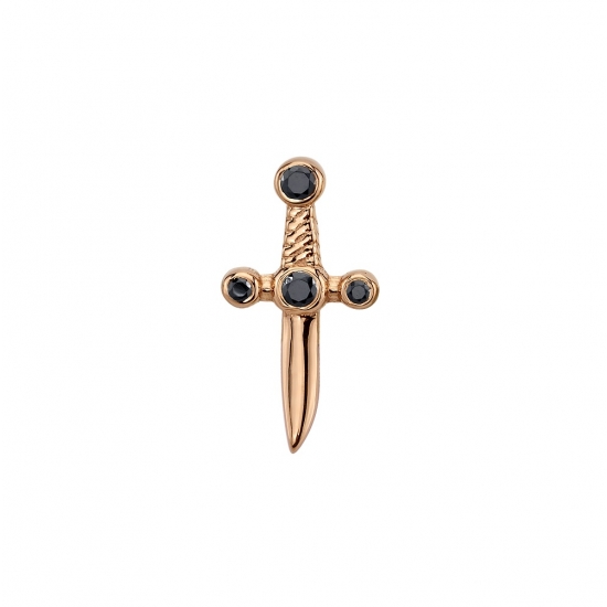 Threaded End with Tizona - 4 Gem Dagger - 13mm - 1.5mm & 1mm Round Bezels in Hilt