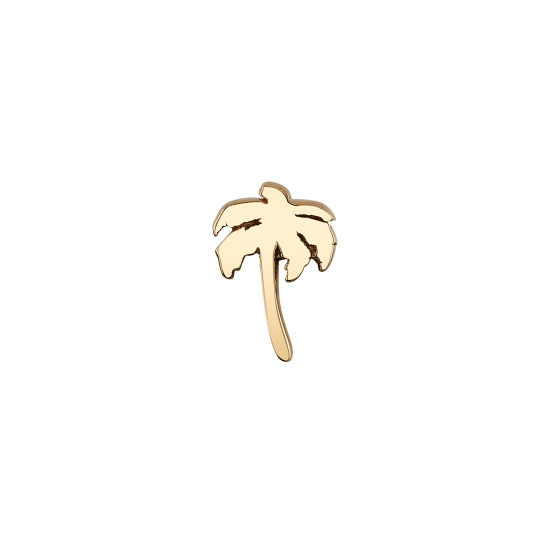 Charm with Niki Palm Tree - 10mm - PAVE TEXTURE TO LOOK REALISTIC - Jump Ring to Attach to Navel Facing Ring