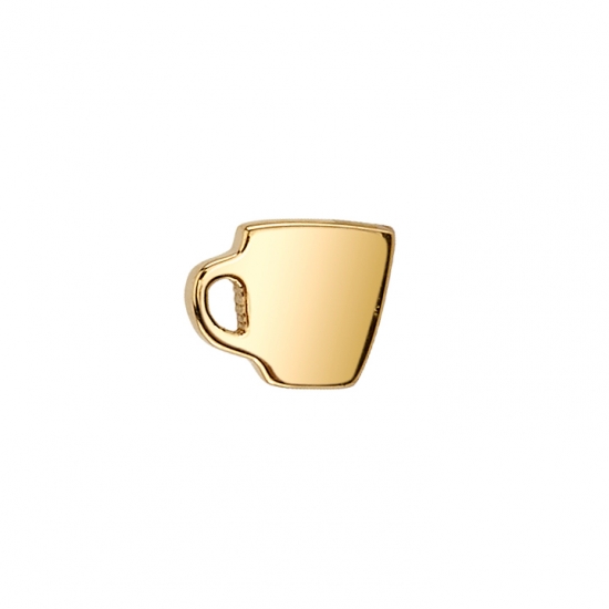 Pin with Flat Coffee Mug - 4mm - HAMMERED FINISH