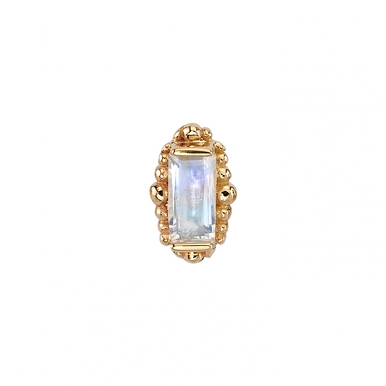 Rook Charm with Beaded Baguette - 4x2mm Gem - Jump Ring to Attach to Navel Facing Ring