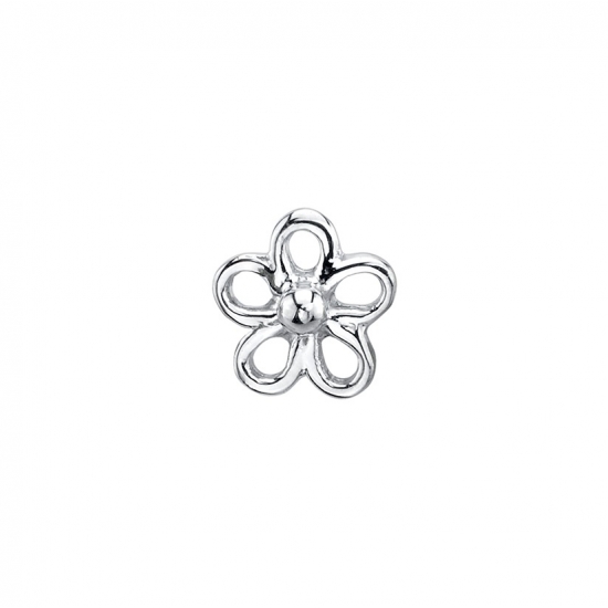 Pin with Loopy Flower - 5.5mm - 1.25mm Bezel in Center