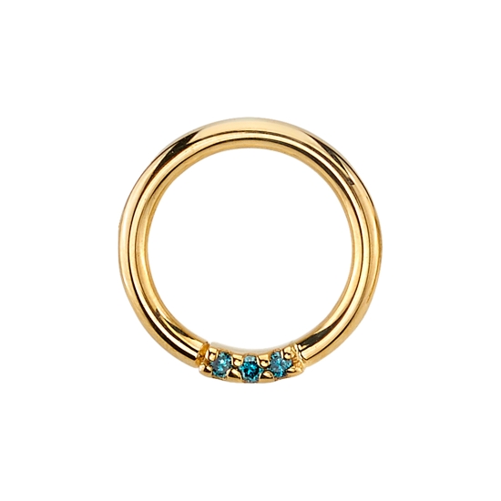 3 Gem Blaze - Fixed Ring with 3x 1mm Prong Set Gems - PRONGS AS PART OF THE RING