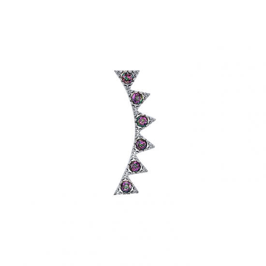 Threaded End - Brenda - 21mm - Beaded Triangle Arc with 6x 2mm Gems