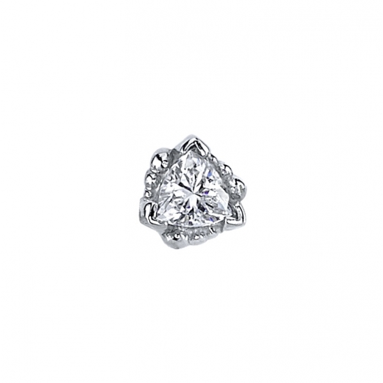Pin with Beaded Trillion - 4mm - 3mm Trillion Surrounded by Tiny Graduating Beads
