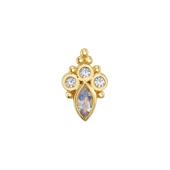 Pin with Mini Marquise Sarai - 7x4.5mm - 3x1.5mm Marquise Bezel with 1mm Accent Bezels - THIS ITEM IS NO LONGER AVAILABLE THREADLESS