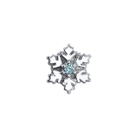 Pin with Snowflake - 5mm - 1.25mm Gem