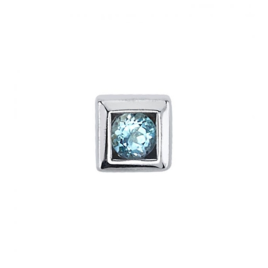 Charm with Square Illusion - 1.75mm Gem - Jump Ring to Attach to Navel Facing Ring - Jump Ring Attached to Corner