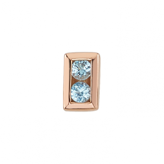 Charm with Rectangle Illusion - 4mm - 2x 1.5mm Gems - Jump Ring To Fit NIPPLE Facing Ring