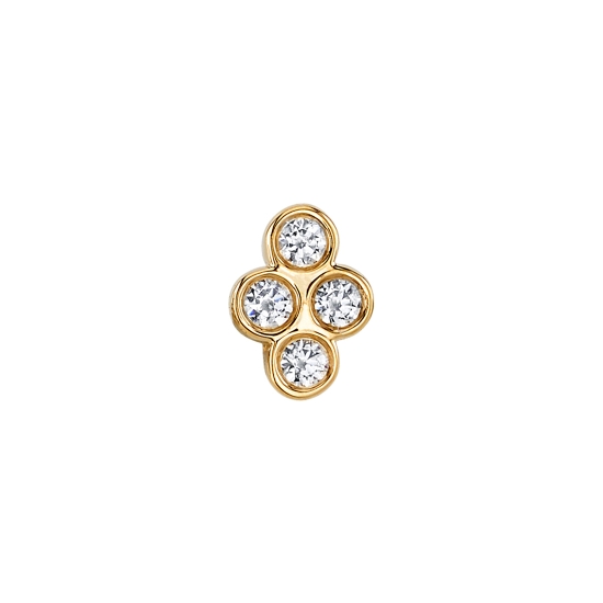 Pin with Quad Bezel Cluster - 1.5mm Gems