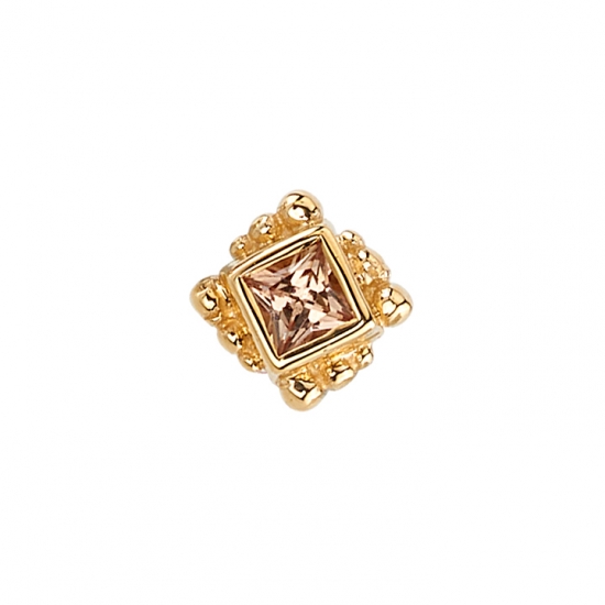 Pin - Beaded Princess - 2x2mm Princess Bezel Surrounded by Tiny Graduating Bead Accents
