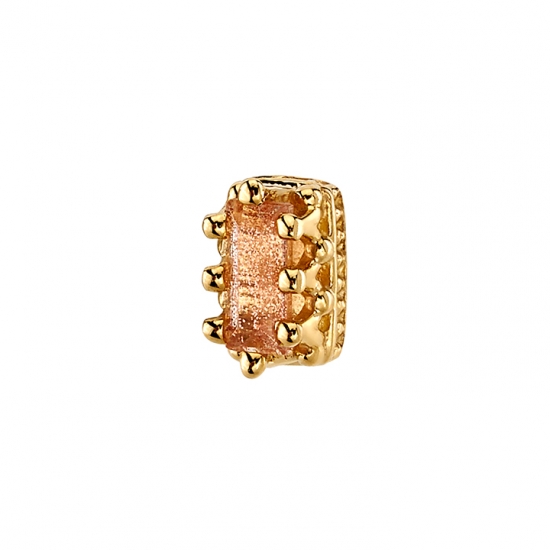 Charm with Baguette Crown Setting - 5x3mm - Jump Ring to Fit 18GA Navel Oriented Ring