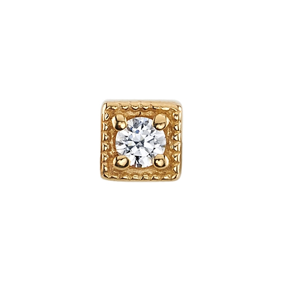 Pin with Small Square Harlequin - 3.5mm - 1.75mm Gem