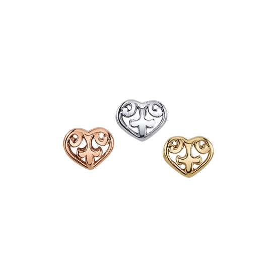 Pin with Filigree Heart - 6mm