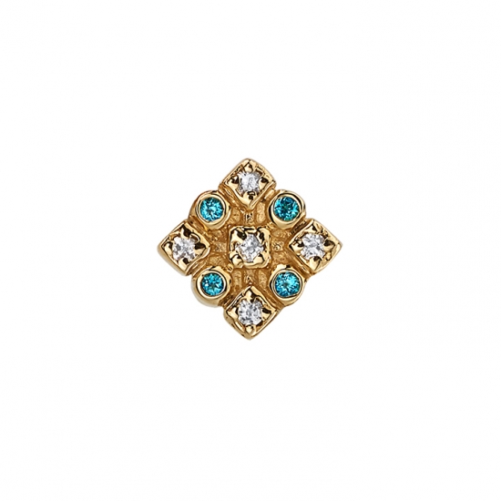 Pin with Zanzibar - 5mm - 9x 1mm Gems