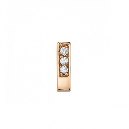 Pin with 3 Gem Aquilia - 5.5x1.75mm - Flat Rectangle with 3x 1mm Prong Set Gems