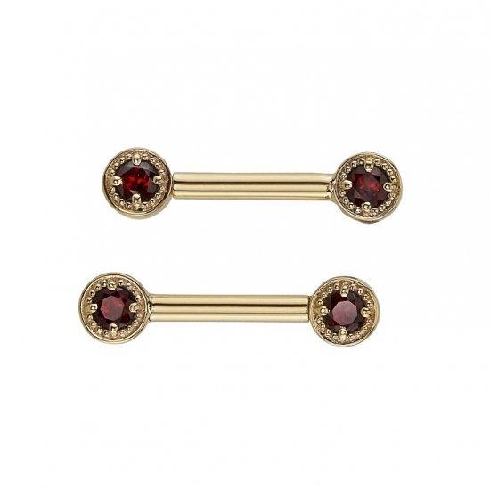 Pin with Millgrain Prong - 4mm - 2mm Gem