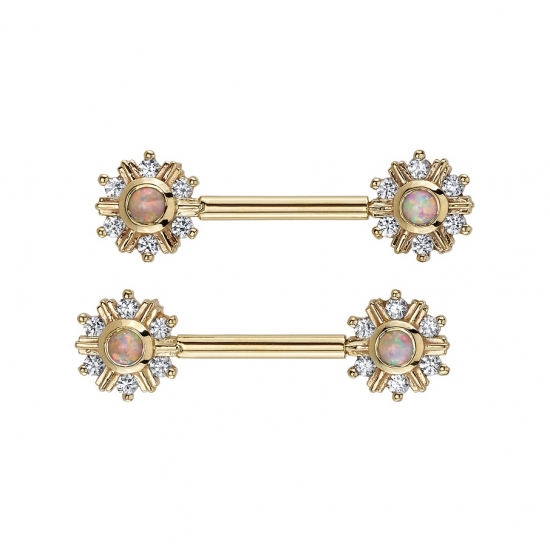 Pin - Mini Toltec - 2mm Bezel Surrounded by 6x 1.25mm Prongs - 6mm