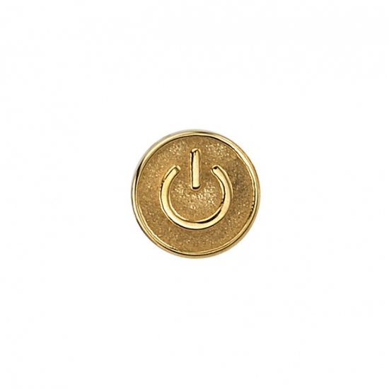 Pin with On Icon - 5mm - Raised Edges and Sandblasted Relief