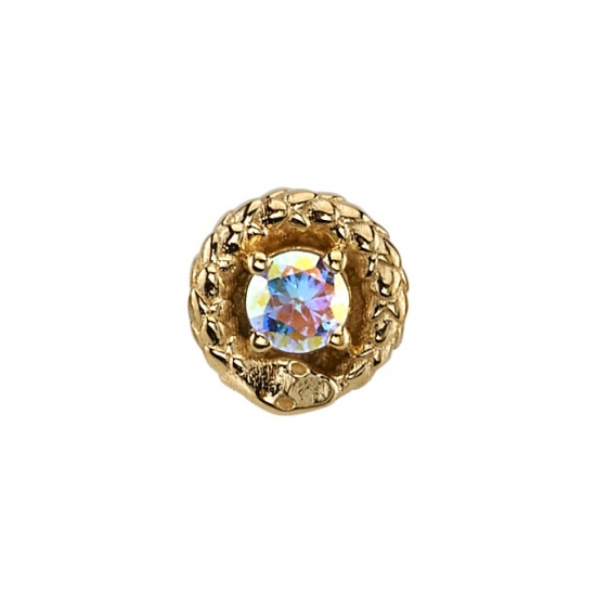 Threaded End with Chrysopoeia - 6mm Textured Ouroboros Snake with 3mm Prong Center