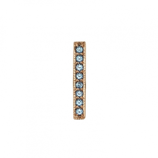 Threaded End with Pavé Gem Strip - 8x 1mm Gems - MILLGRAIN EDGES