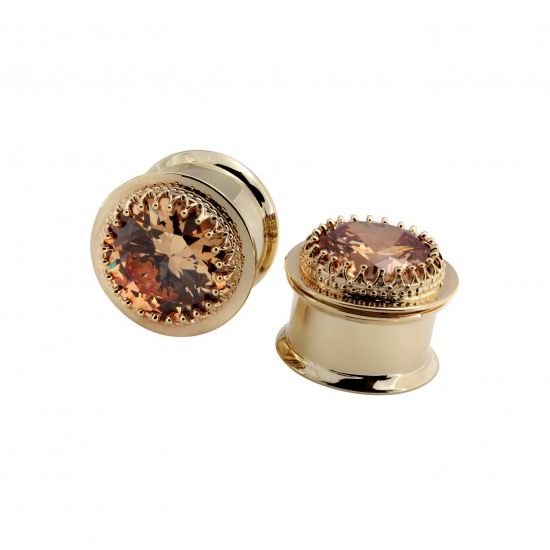 Wearable Double Flare Eyelet with 12mm Crown Prong Setting - 11mm Gem