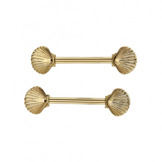 Pin with Realistic Scallop Shell FLAT BACK - 5mm