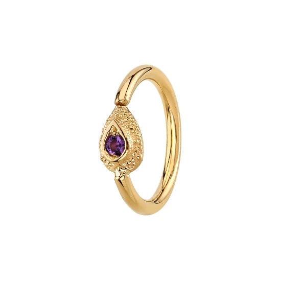 Fixed Ring with Nanda Pear - 6x4mm - 1.75mm Prong Center - Nanda Pear as Part of Ring