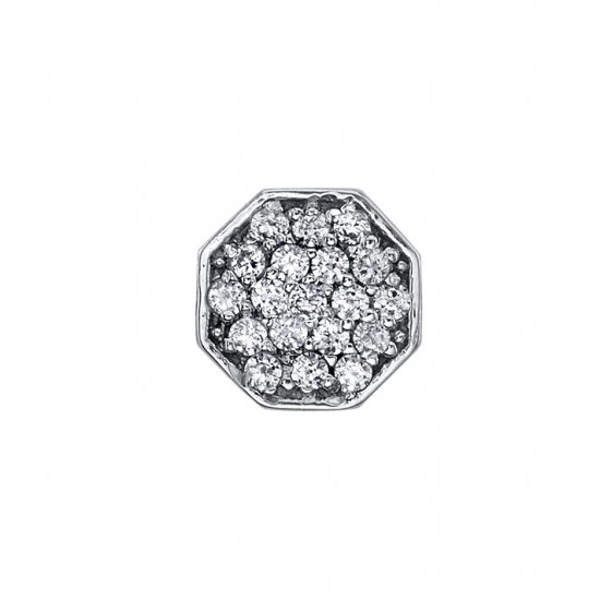 Pin with Micro Pavé Octagon - 6mm - 19x 1mm Gems