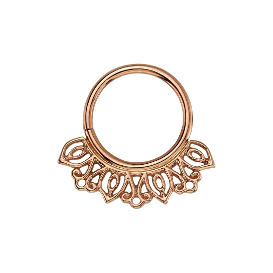 Mini Azalea - Seam Ring with Floral Filigree - Design Measure Approx. 4mm at Widest Point