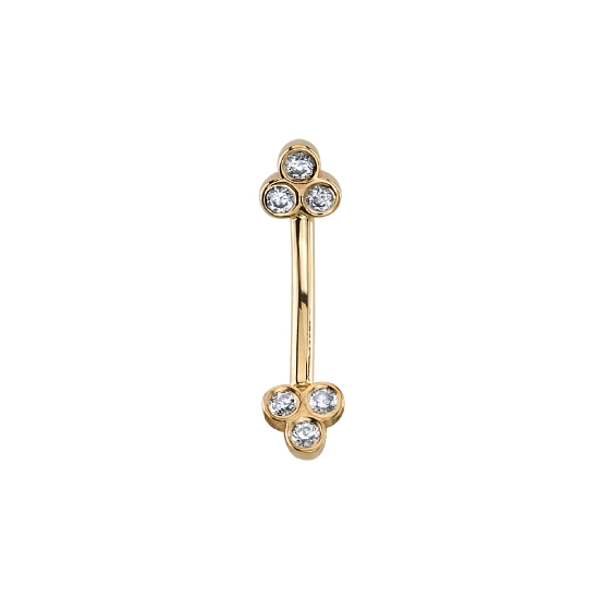 Rook Charm with Tri Bezel Cluster - 1.5mm Gems - x1 Jump Rings to Fit 16GA