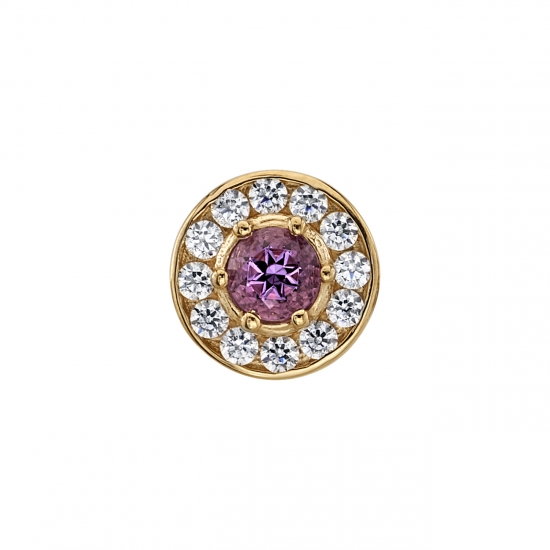 Pin with Miro Modena - 7mm - 12x 1.25mm Channel Set Gems with 3mm Prong Center