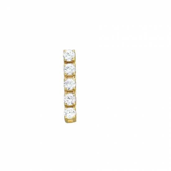 Toploader Curved Barbell with 5 Round Prong Classic Slinky Holding 3mm Gems and Threaded 5/32in Bead Bottom