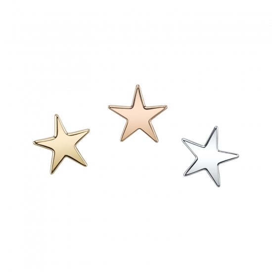 Charm with Medium Flat Star - 4.5mm - Flush Set 1.5mm Gem - Jump Ring to Fit Navel Oriented Ring