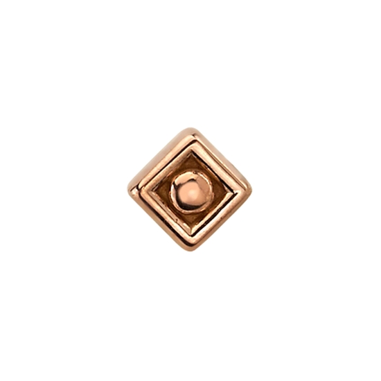 Charm with Square Dot - 2.5mm - Jump Ring to Attach to Navel Facing Ring
