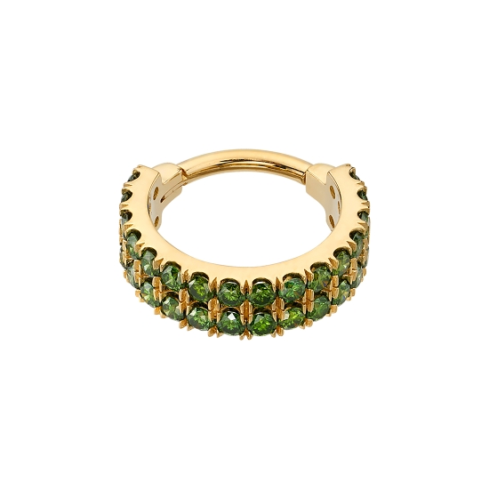 Rachel - 2 Row Telesto - Hinge Ring with 2 Rows of 2mm Prongs - 24 Gems - 16GA Hinge Closure