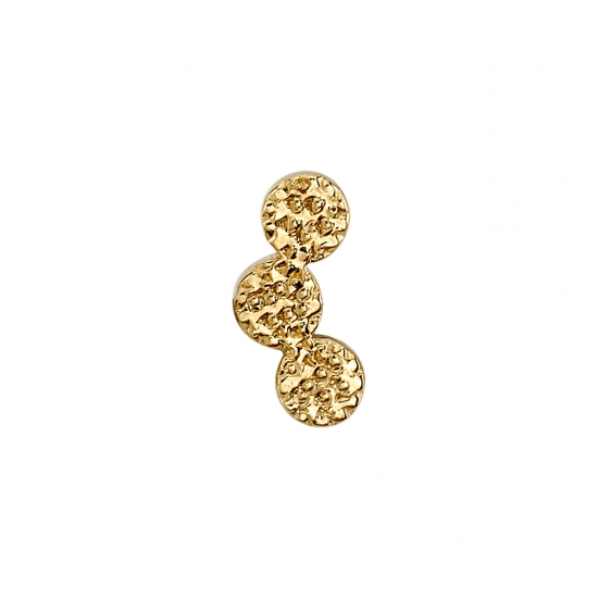 Pin with Curved Cluster - 3x 2mm Discs - HAMMERED FINISH