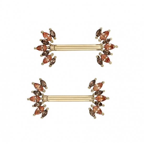Threaded End with Athena- 12.5mm - (3) 4x2mm Marquise Prongs, (4) 3x1.5mm Marquise Prongs
