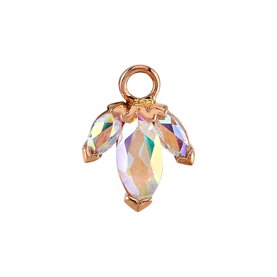 Charm with AJ Graduating Marquise Fan - 3x1.5mm Gem Outer with 5x2.5mm Center - Jump Ring to Attach to Navel Facing Ring - Jump Ring Attached to Center Marquise, POINTS OUT